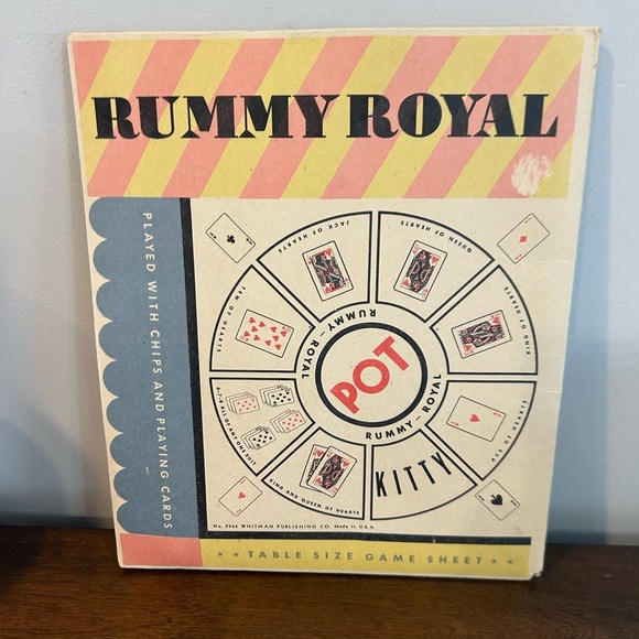 Vintage 1937 RUMMY ROYAL Table Card Game Sheet WHITMAN 2944 *Read Description* - Picture 3 of 10